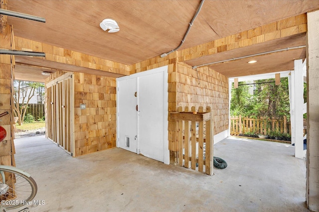 view of storage area