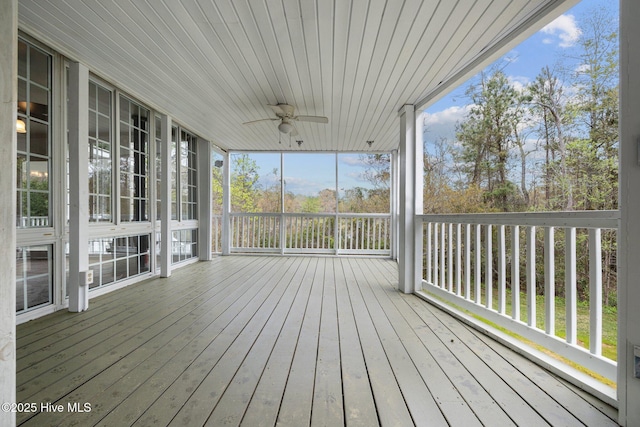 deck featuring ceiling fan