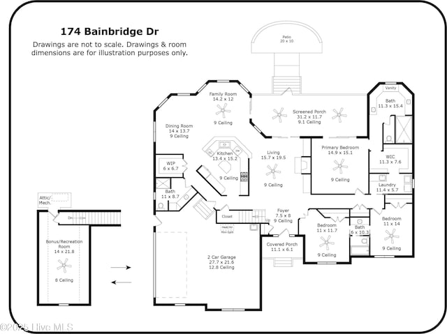 174 Banbridge Dr, West End, NC 27376 - plan