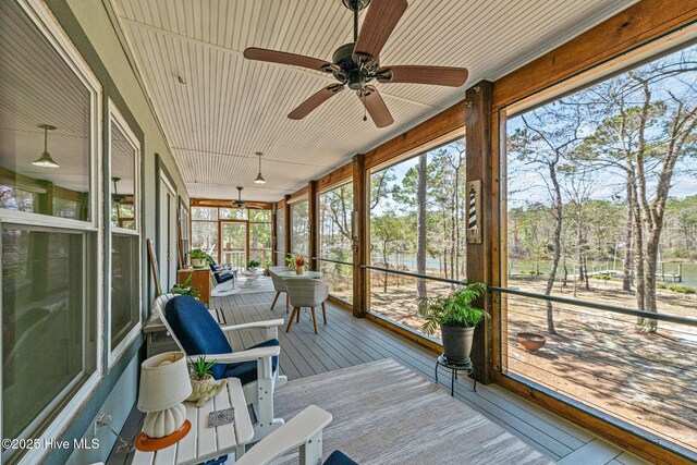 222 Brite Ln, Oriental, NC 28571 - sunroom / solarium with plenty of natural light and ceiling fan