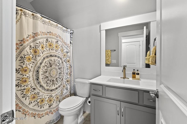 323 Lightning Bug Ln, Holly Ridge, NC 28445 - bathroom with vanity, toilet, and curtained shower