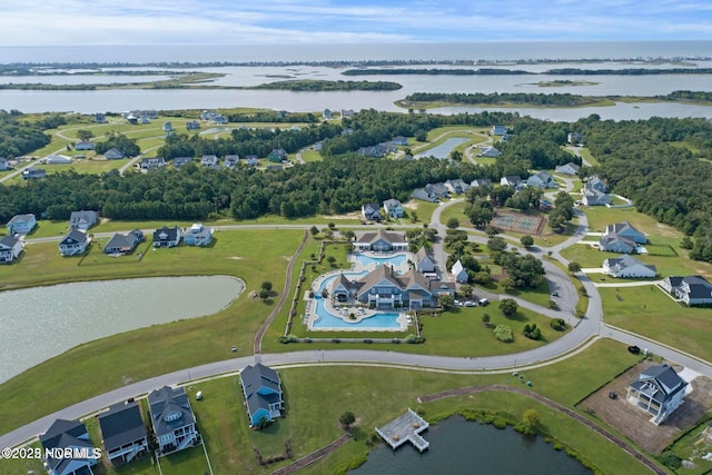 323 Lightning Bug Ln, Holly Ridge, NC 28445 - aerial view of property's location featuring a nearby body of water and a pool area