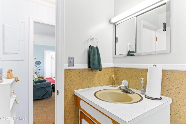 713 Channel Blvd, Topsail Beach, NC 28445 - bathroom featuring vanity