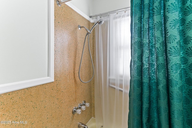 713 Channel Blvd, Topsail Beach, NC 28445 - room details with shower / bathtub combination with curtain