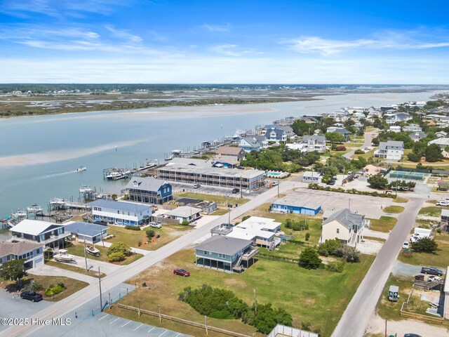 713 Channel Blvd, Topsail Beach, NC 28445 - drone / aerial view featuring a water view