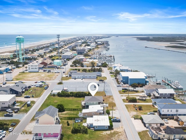 713 Channel Blvd, Topsail Beach, NC 28445 - drone / aerial view featuring a water view