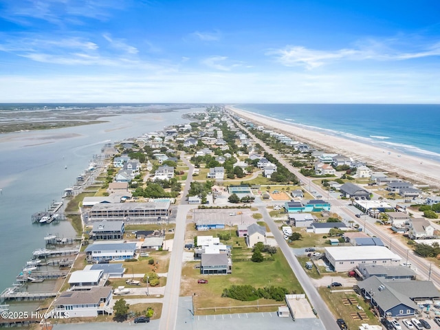 713 Channel Blvd, Topsail Beach, NC 28445 - bird's eye view featuring a view of the beach and a water view