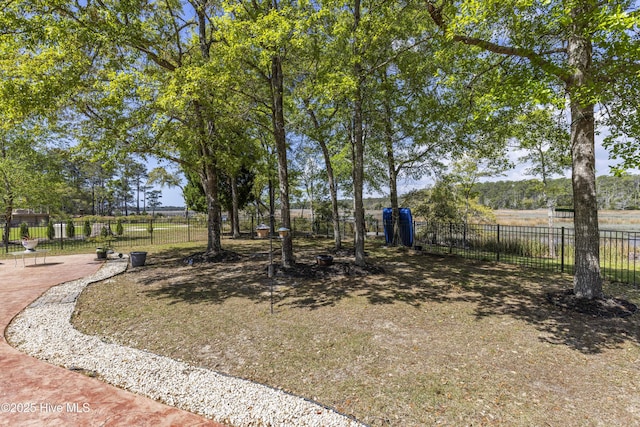view of yard with fence