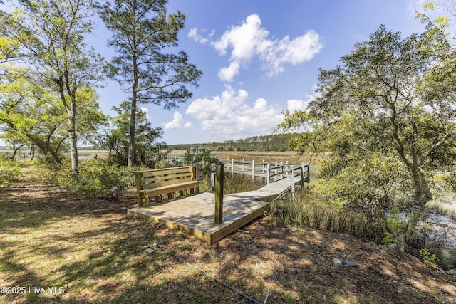 view of dock area