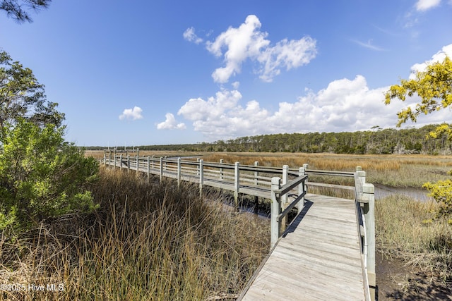 dock area with a rural view