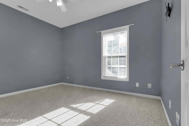 318 Winchester Way, Merritt, NC 28556 - carpeted empty room featuring ceiling fan, baseboards, and visible vents