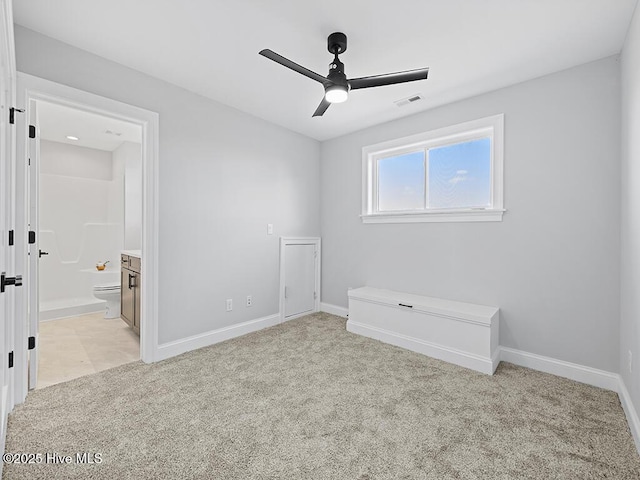 371 Narrow Shore Rd, Aydlett, NC 27916 - empty room featuring ceiling fan, light colored carpet, and baseboards