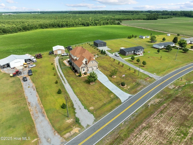 aerial view featuring a rural view