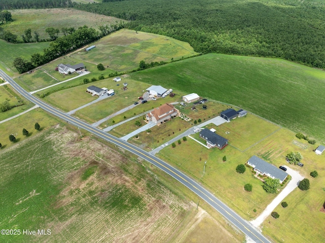 drone / aerial view featuring a rural view