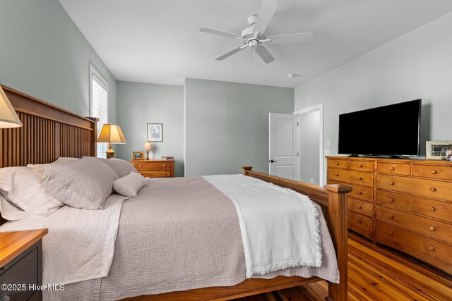 15 Station Ave, Southern Pines, NC 28387 - bedroom featuring a ceiling fan and wood finished floors
