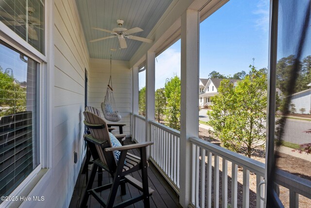 15 Station Ave, Southern Pines, NC 28387 - balcony with a ceiling fan