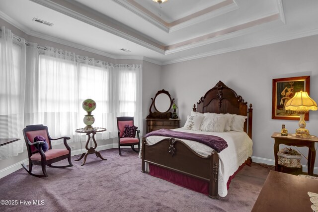 9278 Checkerberry Sq NW, Calabash, NC 28467 - carpeted bedroom with a tray ceiling and ornamental molding