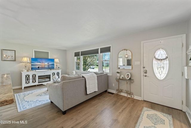 722 Christine Ave, Jacksonville, NC 28540 - living room with baseboards and wood finished floors