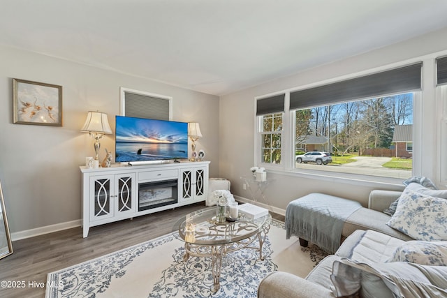 722 Christine Ave, Jacksonville, NC 28540 - living room with baseboards and wood finished floors