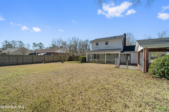 722 Christine Ave, Jacksonville, NC 28540 - rear view of house with a fenced backyard and a yard