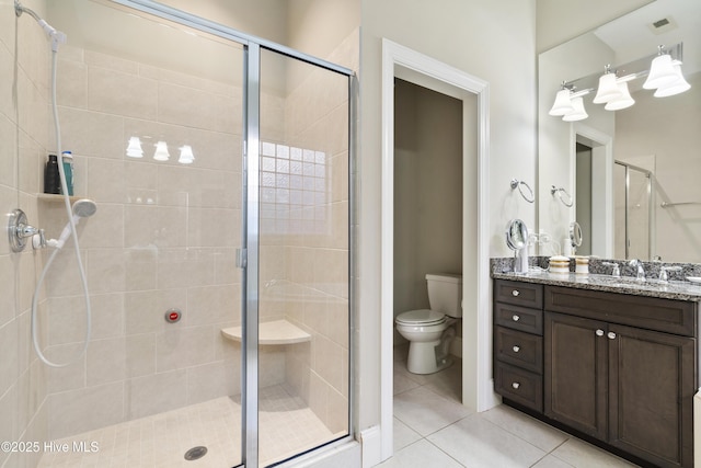 1502 Crows Landing Cir, Wilmington, NC 28403 - full bath featuring toilet, tile patterned flooring, a shower stall, and vanity
