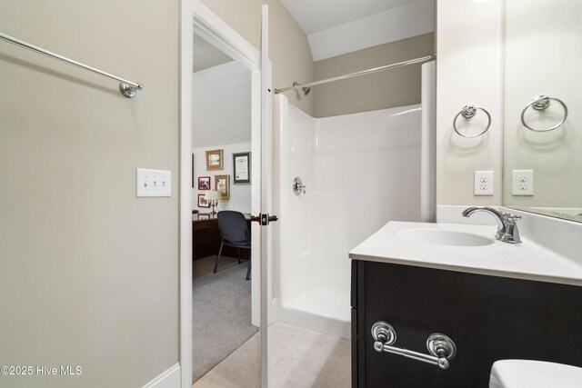 1502 Crows Landing Cir, Wilmington, NC 28403 - full bath featuring a shower stall, vanity, toilet, and tile patterned flooring