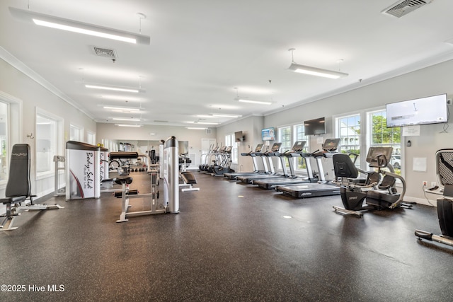 1096 Rutledge Ct NW, Calabash, NC 28467 - gym featuring crown molding and baseboards