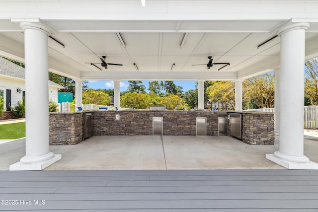 1096 Rutledge Ct NW, Calabash, NC 28467 - view of patio / terrace featuring a ceiling fan and area for grilling