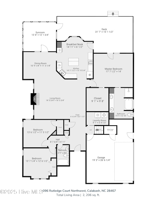 1096 Rutledge Ct NW, Calabash, NC 28467 - property floor plan