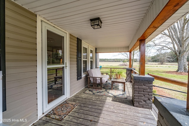 deck with a porch