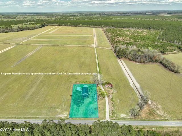 aerial view with a rural view