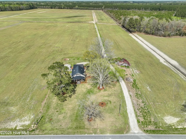 bird's eye view with a rural view