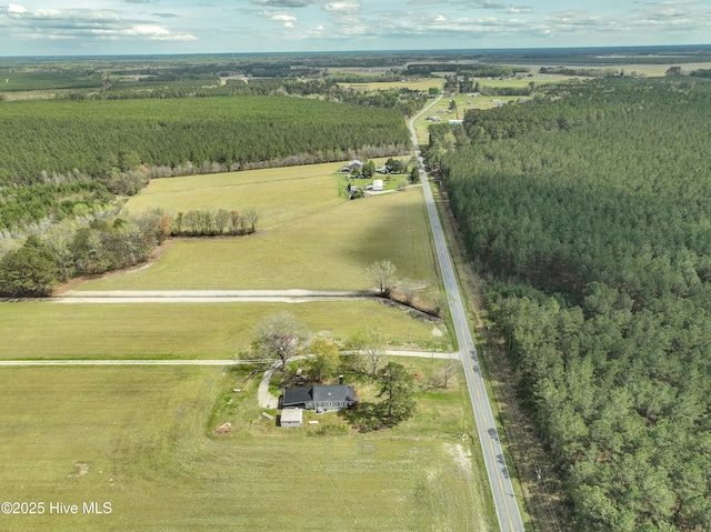 drone / aerial view featuring a rural view