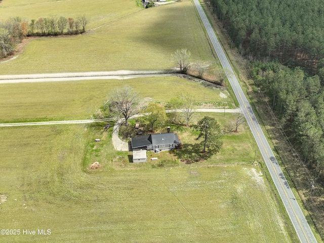 drone / aerial view featuring a rural view