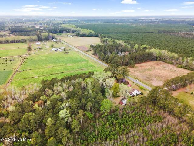 drone / aerial view with a rural view