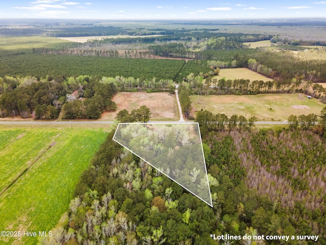 aerial view with a rural view
