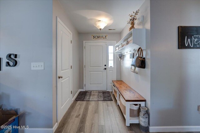 115 Kenmore Ct, New Bern, NC 28560 - mudroom with baseboards and wood finished floors