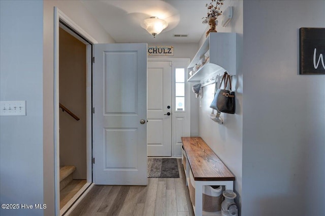 115 Kenmore Ct, New Bern, NC 28560 - mudroom with light wood-type flooring and visible vents
