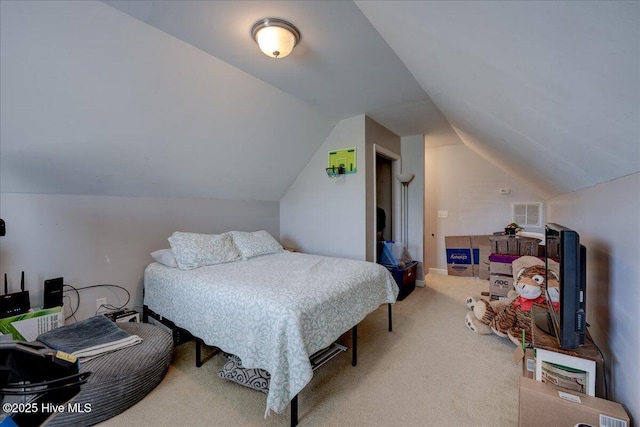 115 Kenmore Ct, New Bern, NC 28560 - carpeted bedroom with lofted ceiling and visible vents