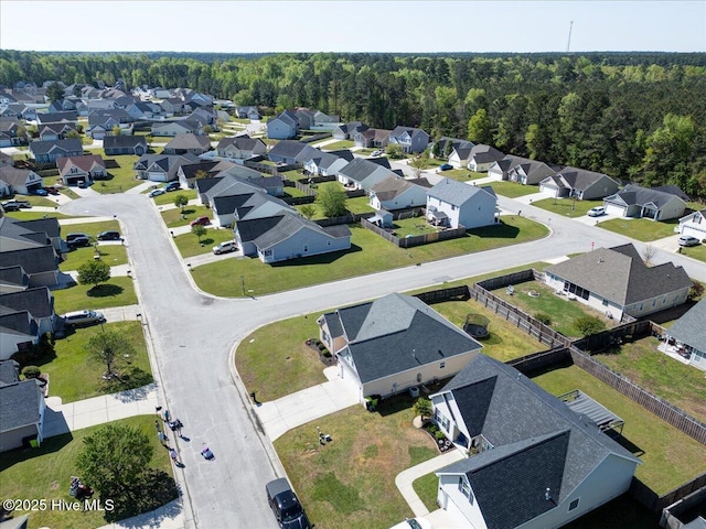 115 Kenmore Ct, New Bern, NC 28560 - birds eye view of property with a residential view and a wooded view