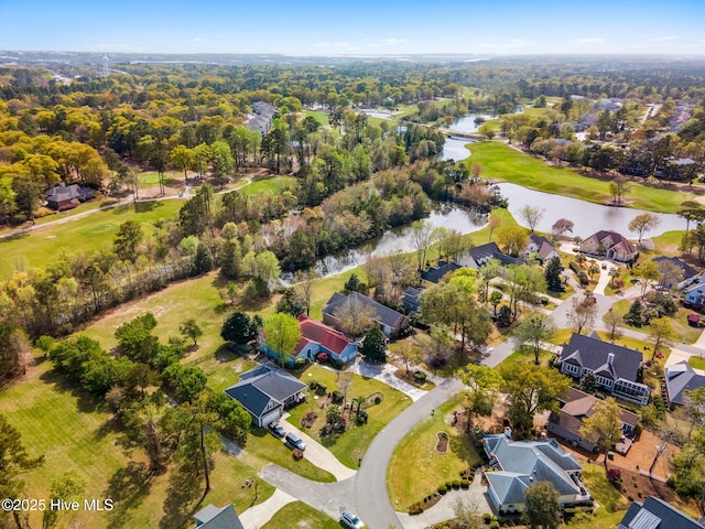 178 Edgewater Cir, Sunset Beach, NC 28468 - birds eye view of property with a water view, view of golf course, and a residential view