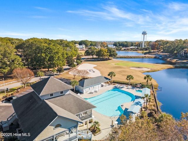 178 Edgewater Cir, Sunset Beach, NC 28468 - birds eye view of property with a water view