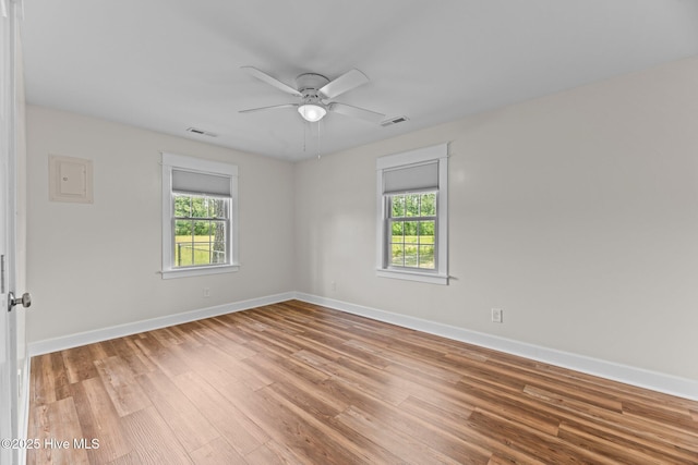 1450 State Camp Rd, Vanceboro, NC 28586 - unfurnished room with healthy amount of natural light, wood finished floors, a ceiling fan, and baseboards
