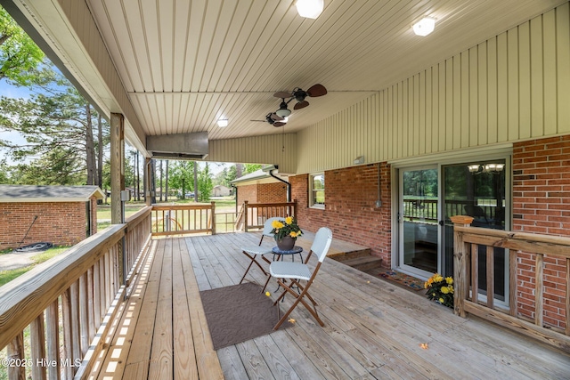 1450 State Camp Rd, Vanceboro, NC 28586 - wooden deck with a ceiling fan