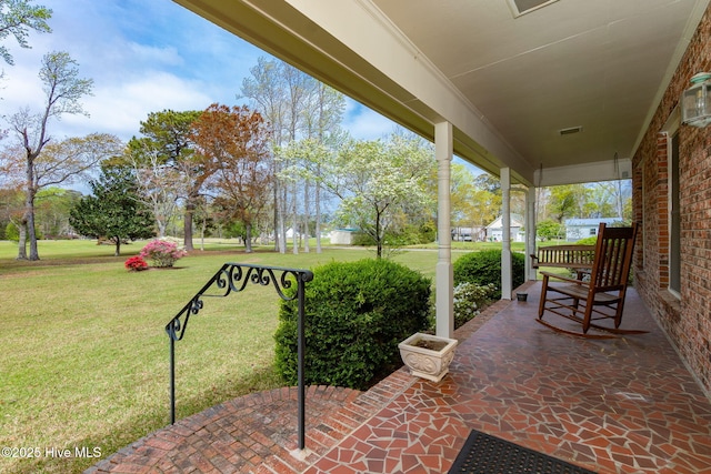 view of patio with visible vents and covered porch