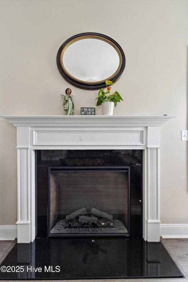 313 March Sea Ln, Jacksonville, NC 28546 - detailed view of a glass covered fireplace and baseboards