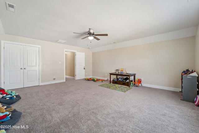 313 March Sea Ln, Jacksonville, NC 28546 - game room featuring a ceiling fan, carpet flooring, and baseboards