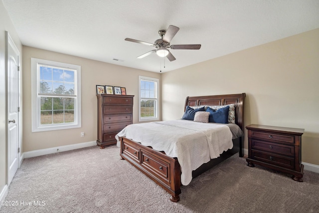 313 March Sea Ln, Jacksonville, NC 28546 - bedroom featuring light colored carpet, baseboards, and ceiling fan