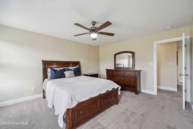 313 March Sea Ln, Jacksonville, NC 28546 - bedroom featuring light colored carpet, baseboards, and ceiling fan