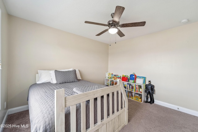 313 March Sea Ln, Jacksonville, NC 28546 - bedroom featuring carpet flooring, baseboards, and a ceiling fan
